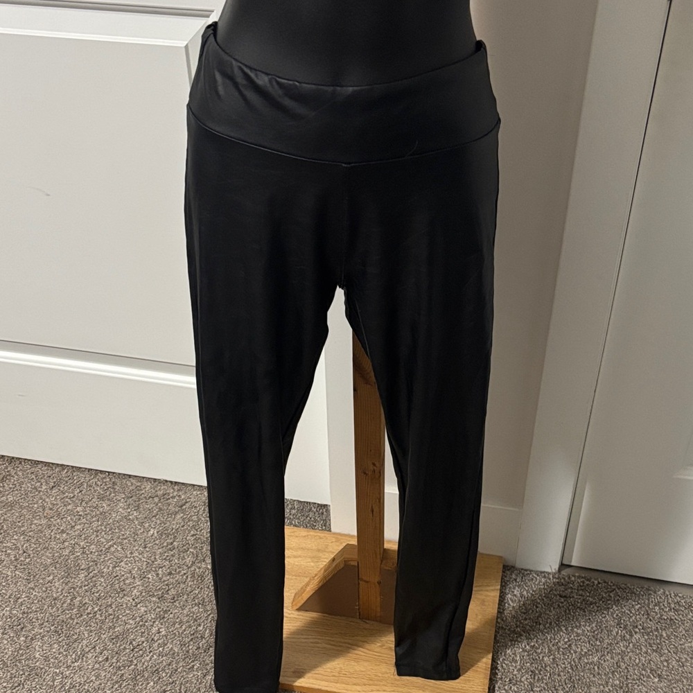 FREE ADD ON Streetwear Society Black High-Waisted Fake Leather Leggings